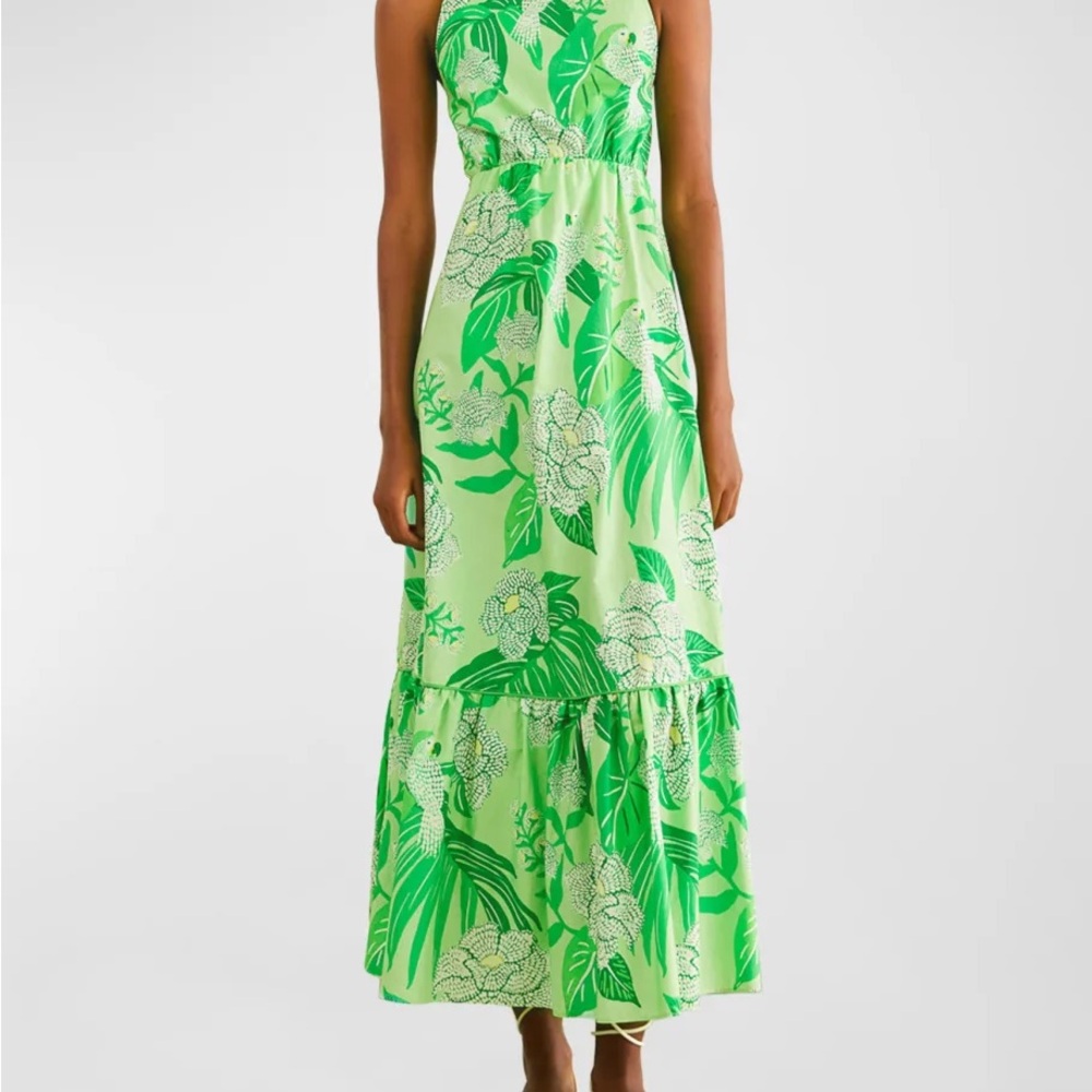 FARM Rio Dewdrop Floral Cutout Back Midi Dress